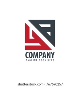 Initial Letter YB Design Logo