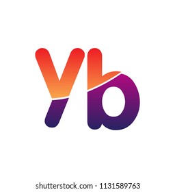 Initial Letter YB Logo Lowercase, colorful logotype Modern and Simple Logo Design.