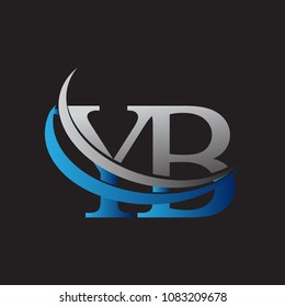 initial letter YB logotype company name colored blue and grey swoosh design. vector logo for business and company identity.