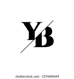 Initial Letter YB Monogram Sliced. Logo template isolated on white background