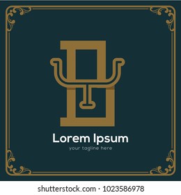initial letter yb vintage style