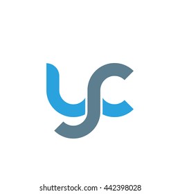 initial letter yc linked round lowercase logo blue