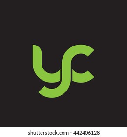 initial letter yc linked round lowercase logo green