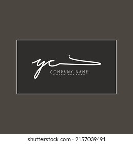 Initial Letter YC Logo - Hand Drawn Signature Logo