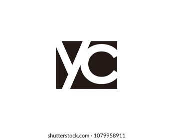 Initial letter yc lowercase logo black and white