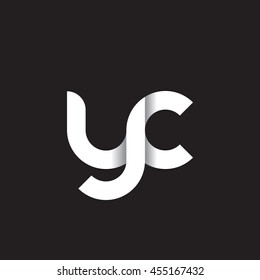 initial letter yc modern linked circle round lowercase logo white black