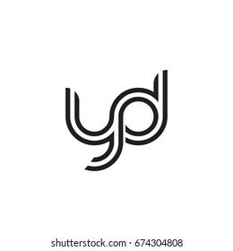 Initial letter yd, linked outline rounded lowercase, monogram black