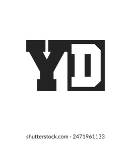 Initial Letter YD Logo Design Template. YD Logo
