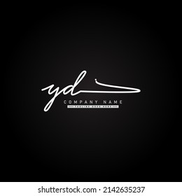 Initial Letter YD Logo - Hand Drawn Signature Logo