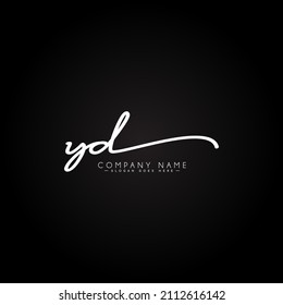 Initial Letter YD Logo - Handwritten Signature Style Logo