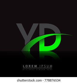 initial letter YD logotype company name colored green and black swoosh design. vector logo for business and company identity.
