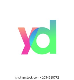 Initial Letter YD Lowercase Logo green, pink and Blue, Modern and Simple Logo Design.