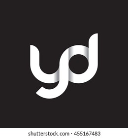 initial letter yd modern linked circle round lowercase logo white black