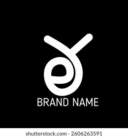 Initial letter YE EY logo design template. YE EY vector illustration. YE EY simple logo. YE EY black background