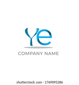 Initial Letter Ye Linked Circle Logo  Blue Icon Design Template Element