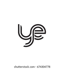 Initial letter ye, linked outline rounded lowercase, monogram black