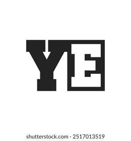 Initial Letter YE Logo Design Template. YE Logo