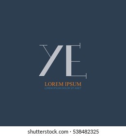 initial letter Ye logo design for company identity