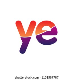 Initial Letter YE Logo Lowercase, colorful logotype Modern and Simple Logo Design.