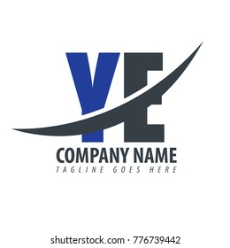 Initial Letter YE Overlapping Logo