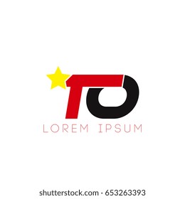 Initial letter to yellow star logo red black