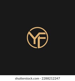 Initial letter YF Circle logo or YF logo vector design template
