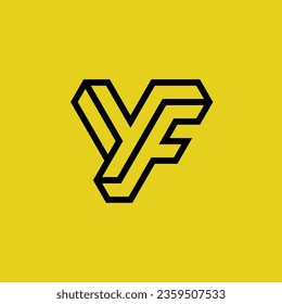 Initial letter YF or FY monogram logo