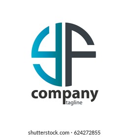 Initial Letter YF With Linked Circle Logo