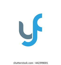 initial letter yf linked round lowercase logo blue