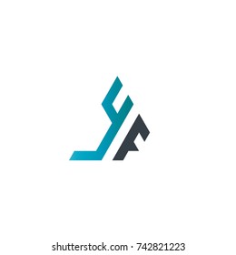 Initial Letter YF Linked Triangle Design Logo