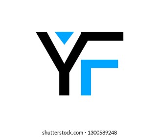 Initial letter YF logo template design