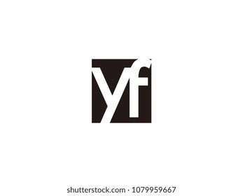 Initial letter yf lowercase logo black and white