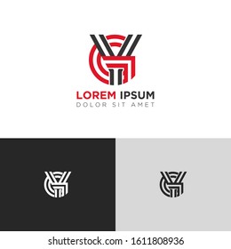 Initial Letter YG GY linked uppercase overlap modern logo design template. Suitable for business, consulting group company. Vector Illustration