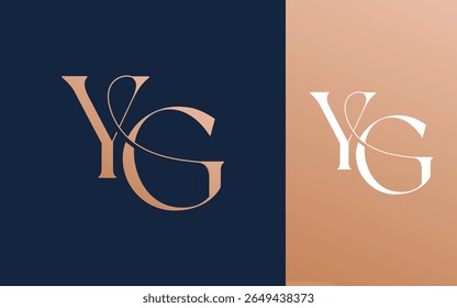 Letra inicial YG GY logotipo design vetor ilustração para casal, casamento e negócios