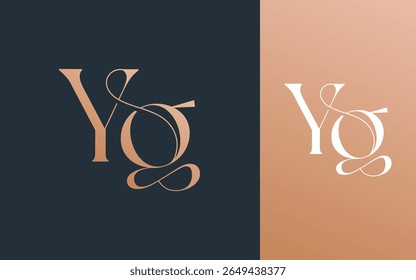 Letra inicial YG GY logotipo design vetor ilustração para casal, casamento e negócios