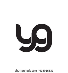 initial letter yg linked round lowercase monogram logo black