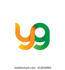 initial letter yg linked round lowercase logo orange green