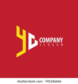 Initial Letter YG Linked Triangle Design Logo