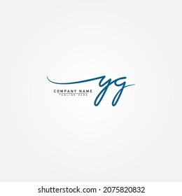Initial Letter YG Logo - Handwritten Signature Logo