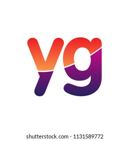 Initial Letter YG Logo Lowercase, colorful logotype Modern and Simple Logo Design.