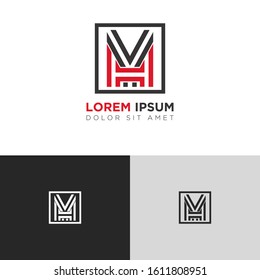 Initial Letter YH HY linked uppercase overlap modern logo design template. Suitable for business, consulting group company. Vector Illustration
