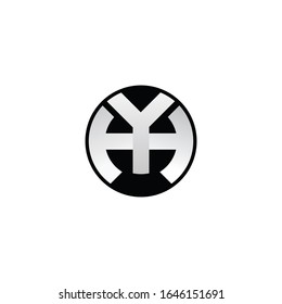 Initial letter yh or hy logo vector design templates