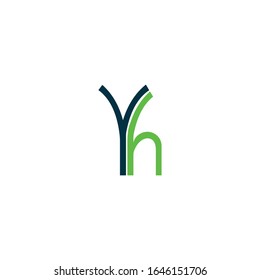 Letra inicial yh o hy plantillas de diseño vectorial de logotipo