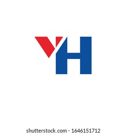 Letra inicial yh o hy plantillas de diseño vectorial de logotipo