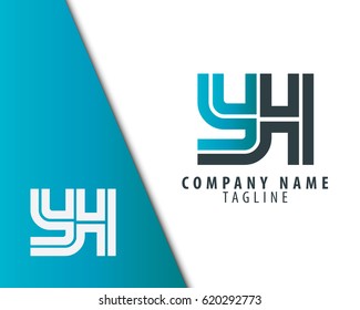 Initial Letter YH Linked Design Logo
