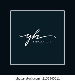 Initial Letter YH Logo - Hand Drawn Signature Logo