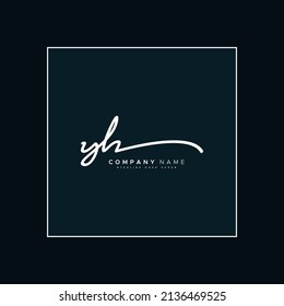 Initial Letter YH Logo - Handwritten Signature Style Logo