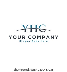 Initial letter YHC, overlapping movement swoosh horizon logo company design inspiration in blue and gray color vector