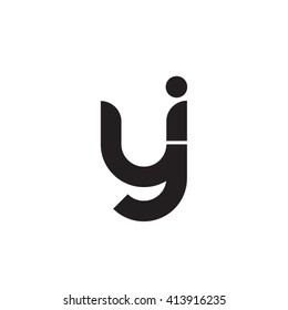 initial letter yi linked round lowercase monogram logo black
