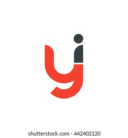 initial letter yi linked round lowercase logo red